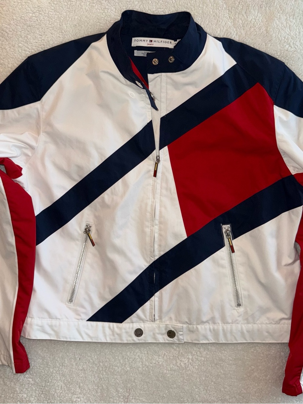 Vintage Tommy Hilfiger Jeans Colorblock Windbreaker Jacket XL Retro 90s Sailing